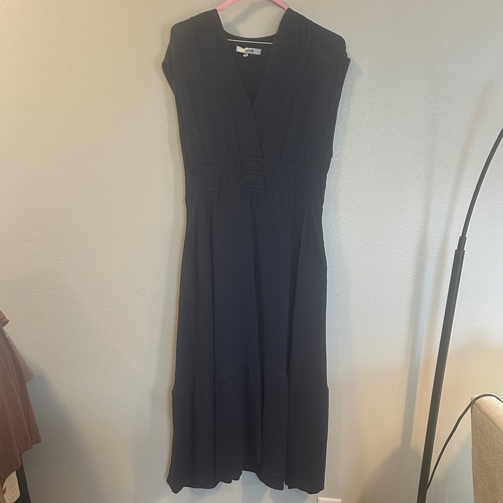 Joe’s Maxi Navy Cap-Sleeve Dress with POCKETS